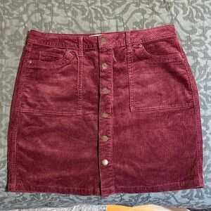 Sonoma Burgundy Corduroy Mini Skirt